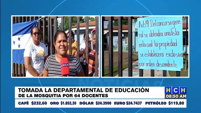 Docentes se toman Departamental en Gracias a Dios exigiendo plazas