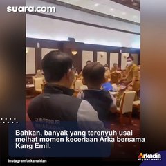 Momen Keceriaan Arka bersama Ridwan Kamil di Hari Pertama Kerja