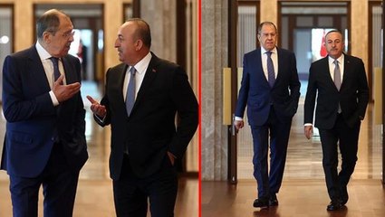Bakan Çavuşoğlu ve Lavrov görüşmesine damga vuran anlar! Beden dilinde yarıştılar