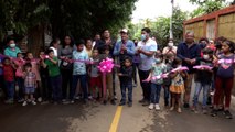 Alcaldía inaugura 600 metros de calles en el barrio Felix Pedro