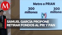 Gobernador de Nuevo León propone quitar fondos al PRI y PAN