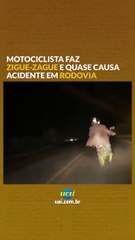 Motociclista circula em zigue-zague em rodovia de Minas