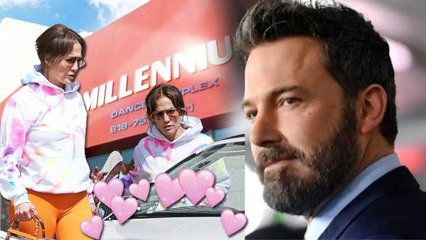 JLo keeps in shape for the wedding while visiting a dance studio in LA