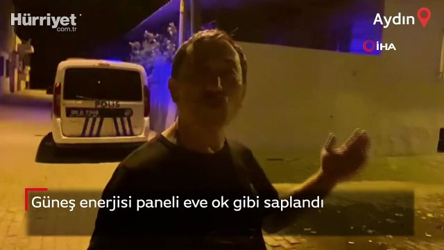 Güneş enerjisi paneli eve ok gibi saplandı