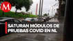 Registran largas filas en módulos de drive thru para pruebas covid-19; Nuevo León