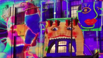 Vivid Sydney. Lights at Central Station, Infinity Fountains, Sails closeups, Vivid Sydney2022 3, 28 May 22