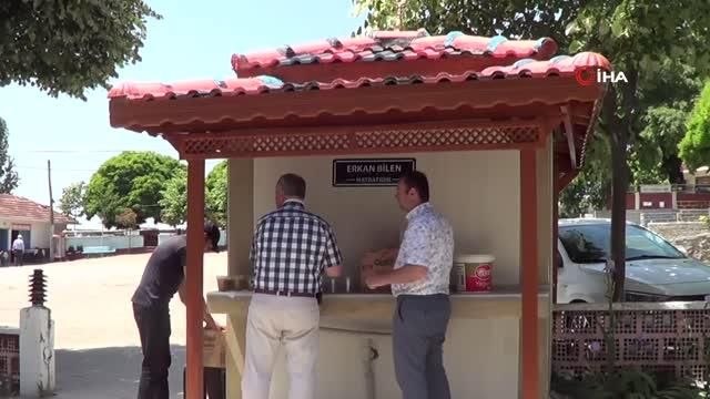 İkram çeşmesinden soğuk havalarda çorba, sıcak havada ayran akıyor