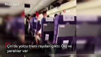 Çin'de yolcu treni raydan çıktı