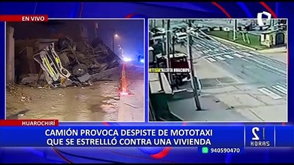Huarochirí: camión provoca despiste de auto que se estrelló contra vivienda