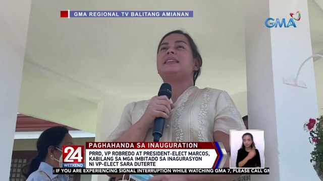 PRRD, VP Robredo at president-elect Marcos, kabilang sa mga imbitado sa inagurasyon ni vp-elect Sara Duterte | 24 Oras Weekend