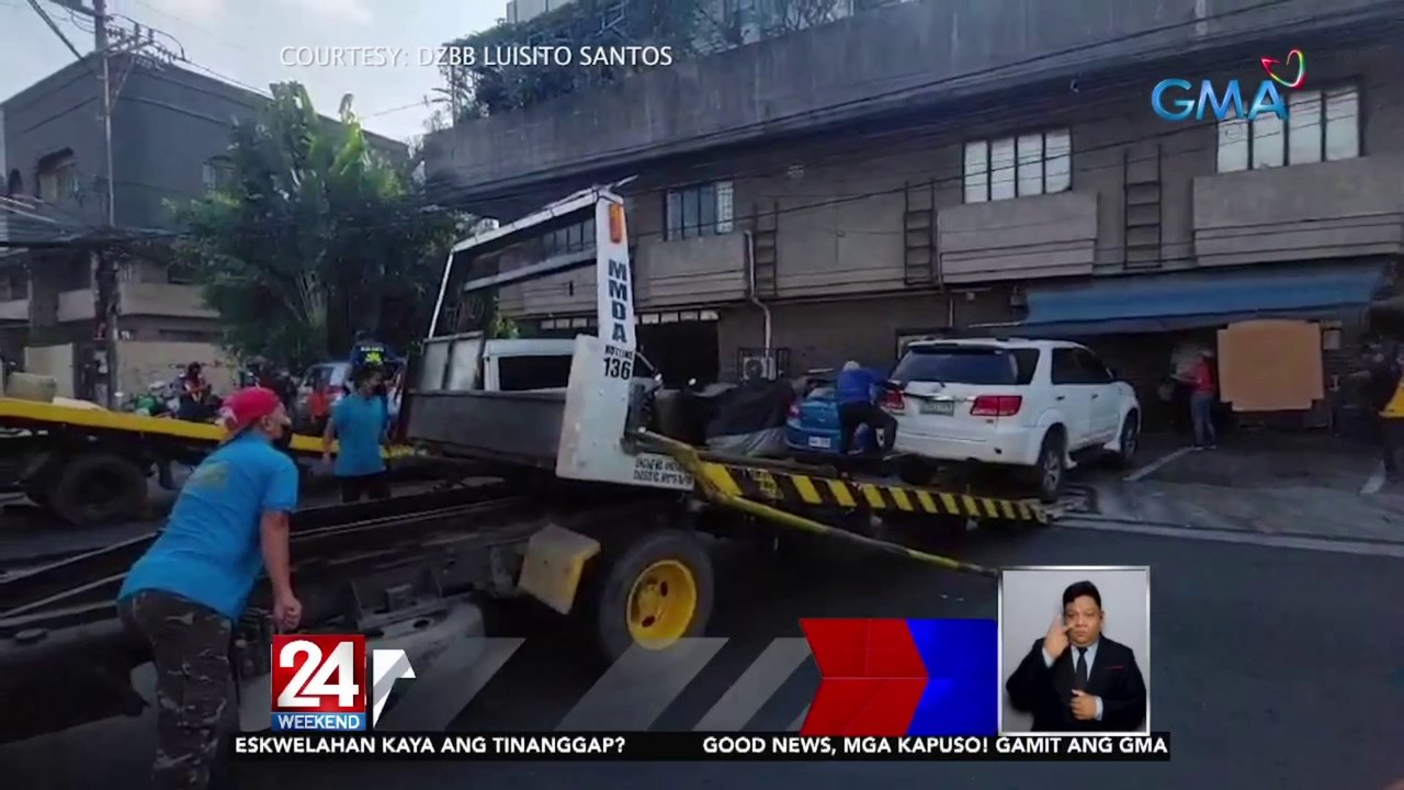 10 sasakyang ilegal na nakaparada, hinatak ng MMDA | 24 Oras Weekend