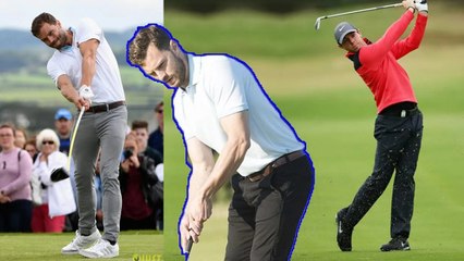 Jamie Dornan looked nervous when he first encountered Chris Martin at the golf course