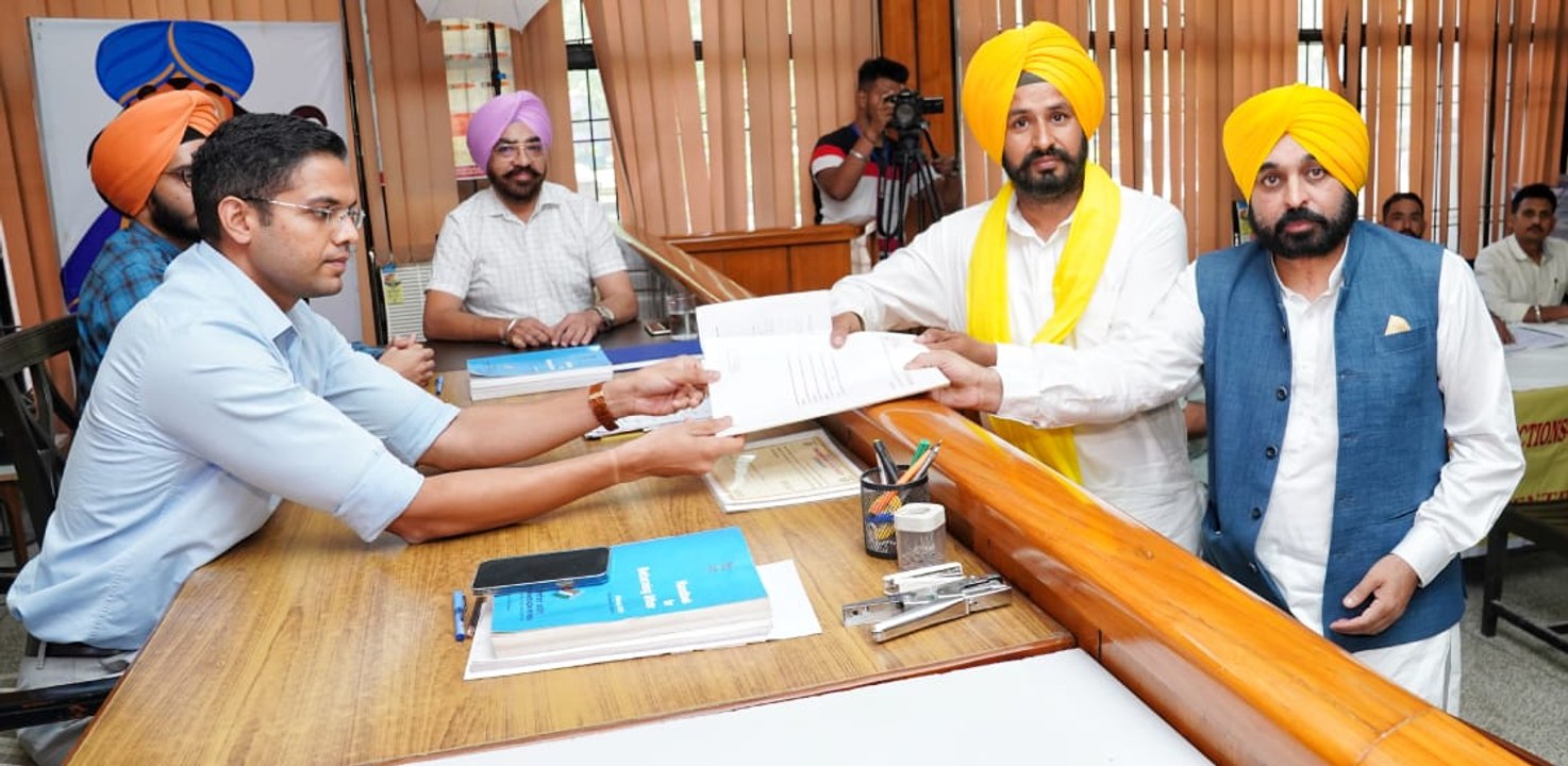 ਸੰਗਰੂਰ ਜ਼ਿਮਨੀ ਚੋਣ ਲਈ AAP ਵੱਲੋਂ ਗੁਰਮੇਲ ਸਿੰਘ ਨੇ ਦਾਖਲ ਕੀਤਾ ਨਾਮਜ਼ਦਗੀ ਪੱਤਰ