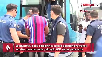 Esenyurt'ta kaçak göçmen denetiminde ilginç anlar