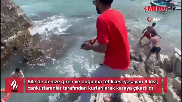 Şile’de boğulma tehlikesi yaşayan 4 kişi kurtarıldı