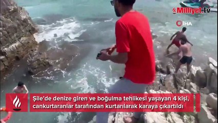 Şile’de boğulma tehlikesi yaşayan 4 kişi kurtarıldı
