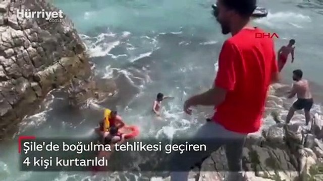 Şile'de 4 kişi boğulma tehlikesi geçirdi