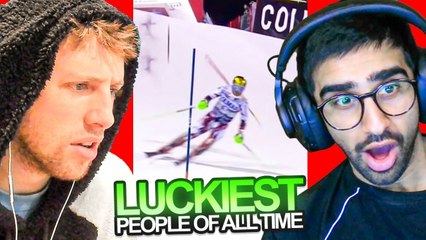 FAMOUS YOUTUBER REACTS TO  Luckiest People Of All Time