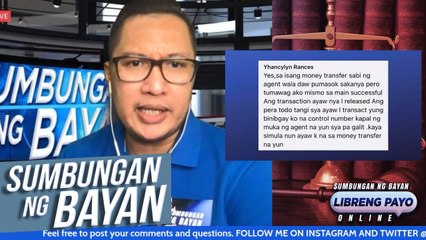 Money transfer agent, ayaw raw ibigay ang pera ng receiver nito! | Sumbungan ng Bayan