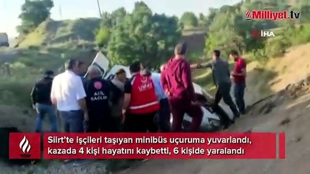 Siirt’te işçileri taşıyan minibüs uçuruma yuvarlandı