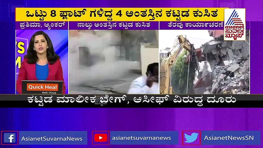 ನಾಲ್ಕು ಅಂತಸ್ತಿನ ಕಟ್ಟಡ ಕುಸಿತ, ನಿವಾಸಿಗಳ ಸಮಯ ಪ್ರಜ್ಞೆಯಿಂದ ತಪ್ಪಿತು ಅನಾಹುತ