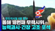 北, 연합훈련 종료 하루 만에 탄도미사일 8발 발사 / YTN