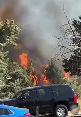 حريق في منطقة الحمر بعمان