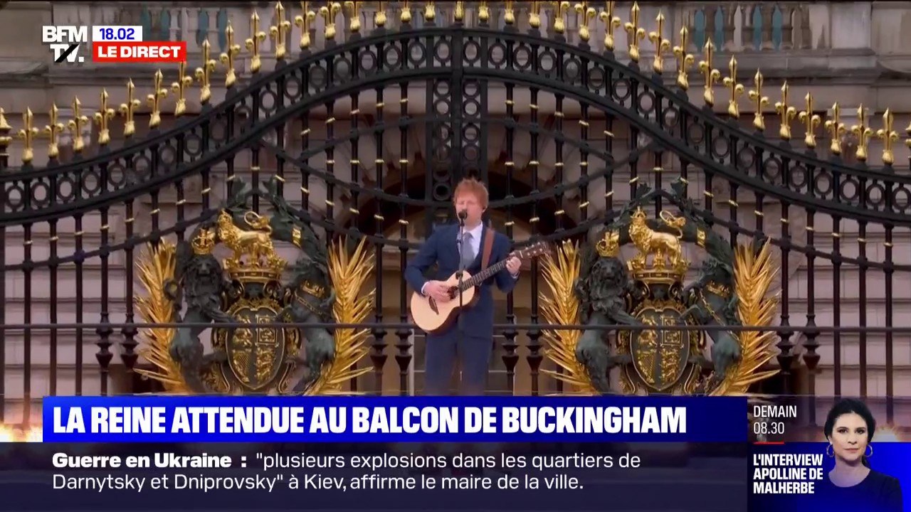 Jubilé d'Elizabeth II: Ed Sheeran interprète son tube "Perfect", au pied de Buckingam Palace