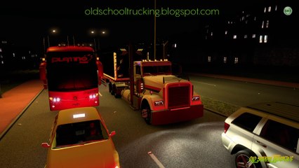 Freightliner Classic XL, night traffic. American Truck Simulator.