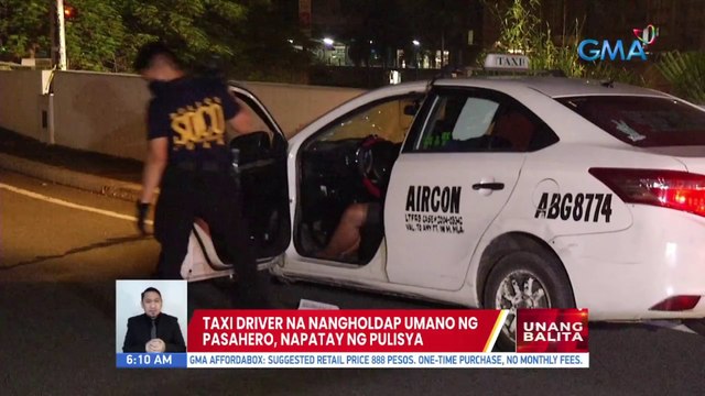 Taxi driver na nangholdap umano ng pasahero, napatay ng pulisya | UB