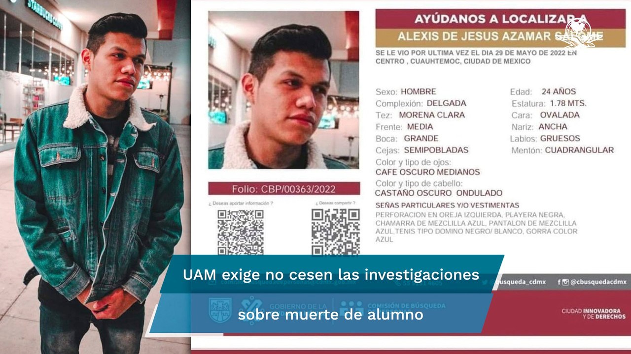 Hallan muerto a Alexis de Jesús, alumno de la UAM, tras asistir a fiesta en la alcaldía Cuauhtémoc
