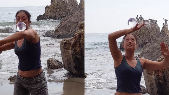 'Contact juggler puts on a mesmerizing performance at the beach '