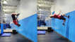 'Athletic guy shares slo-mo footage of him performing a perfect 2-step wall flip '