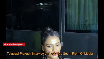 Tejasswi Prakash Interview At Lock Upp Set In Front Of Media