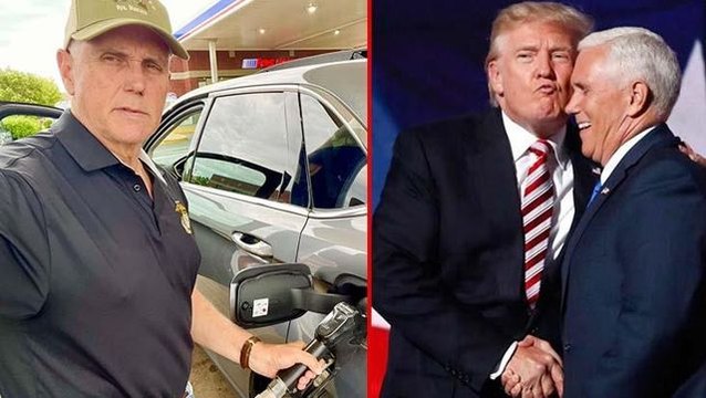 Aracına yakıt alan eski ABD Başkan Yardımcısı Pence, fiyatlara sitem etti: Yine rekor kırdı