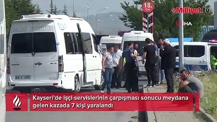 Kayseri’de işçi servisleri çarpıştı! 7 kişi yaralandı