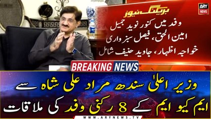 An 8-member MQM delegation called on CM Sindh Murad Ali Shah