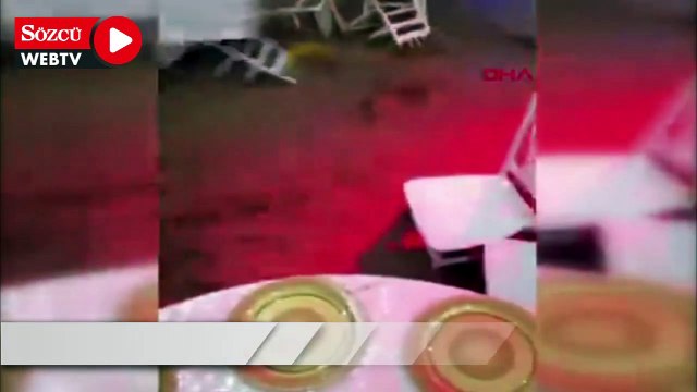 Düğünde sel paniği kamerada