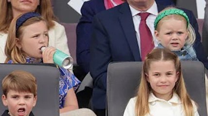 Zara Tindall's girls Mia, 8, and Lena, 3, spotted with Mike on last day of Jubilee