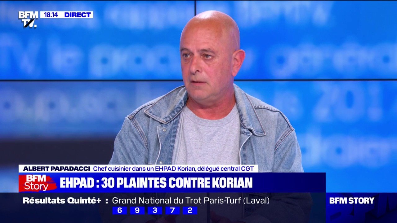 "Moi je dois cuisiner pour 4,50 euros par jour, par pensionnaire" déclare ce chef cuisinier d'un Ehpad Korian