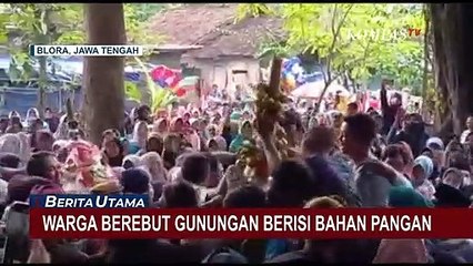 Warga Rayakan Sedekah Bumi dengan Berebut Gunungan dan Arakan Barongan