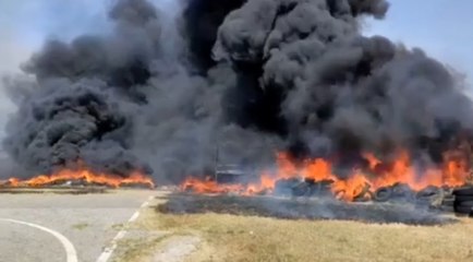 Catanzaro - Incendio sulla pista di Go Kart "Due Mari" (06.06.22)