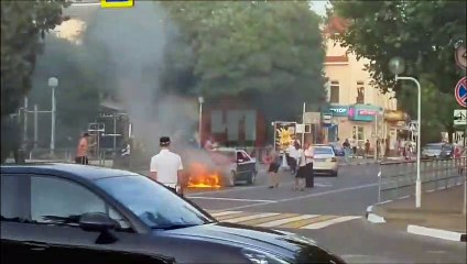 Un extincteur transformé en fusée après une chute