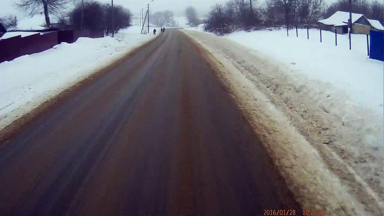 Trucker Driver Loses Control on Icy Road