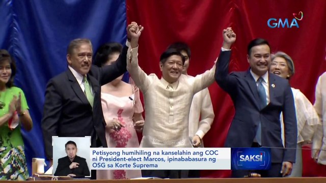 Petisyong humihiling na kanselahin ang COC ni President-elect Marcos, ipinababasura ng OSG sa Korte Suprema | Saksi