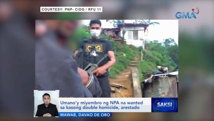 Umano'y miyembro ng NPA na wanted sa kasong double homicide, arestado | Saksi
