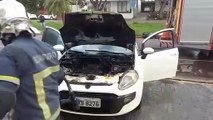 Umuarama: Motor de carro pega fogo enquanto condutora estava saindo da garagem
