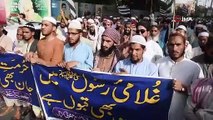 Pakistan'da Hintli siyasinin Hazreti Muhammed'e hakaret etmesi protesto edildi