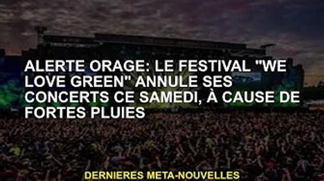 Avertissement de tempête : le festival de musique We Love Green annule le concert de samedi en rai
