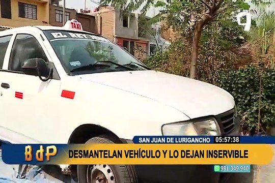 Robaron la batería y más autopartes: desmantelan vehículo en SJL y lo dejan inservible
